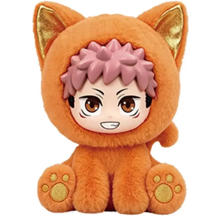 [BUNJANG] Jujutsu Kaisen Yuji Itadori Cat Ear Sitting Party Plush Doll / 픽앤팝 선물) 주술회전 이타도리 유지 캣이어 시팅파티 누이 인형