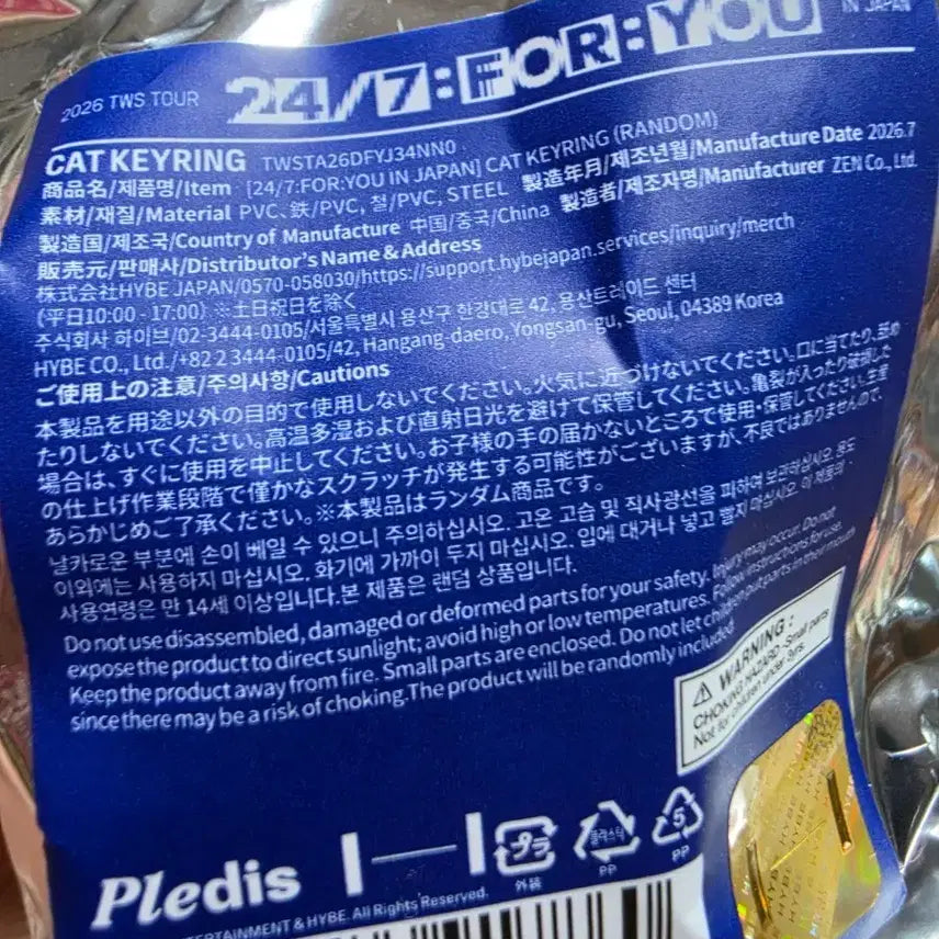 [BUNJANG] TWS Sodasoda Japan Nyan Cat Keyring / 투어스 일본 소다소다 투냥이 선물 키링(한진)