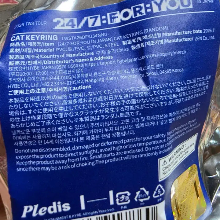 [BUNJANG] TWS Sodasoda Japan Nyan Cat Keyring / 투어스 일본 소다소다 투냥이 선물 키링(한진)