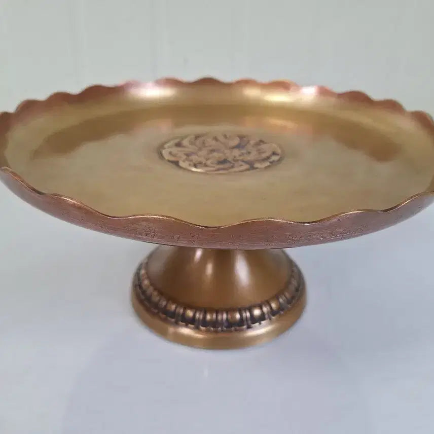 [BUNJANG] Vintage Brass Tea Table - Traditional Korean Folk Art / 근대사 수집 자료 옛날 민속품 다도 놋쇠 찻상 소반상