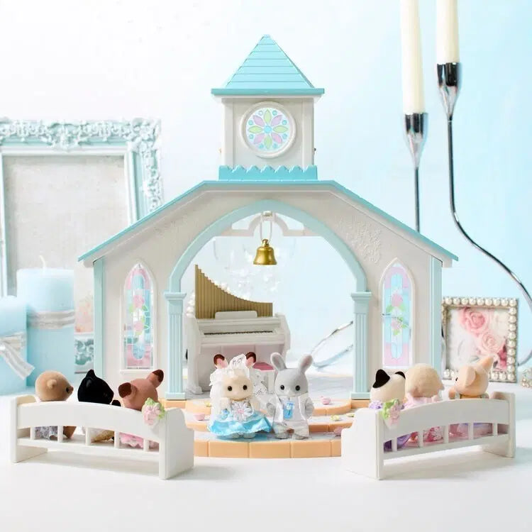 [BUNJANG] Sylvanian Families Sky Blue Wedding Chapel Baby Rabbit Wedding Fair Bundle Set / 실바니안 패밀리 스카이블루 웨딩채플 아기토끼 웨딩 페어 일괄
