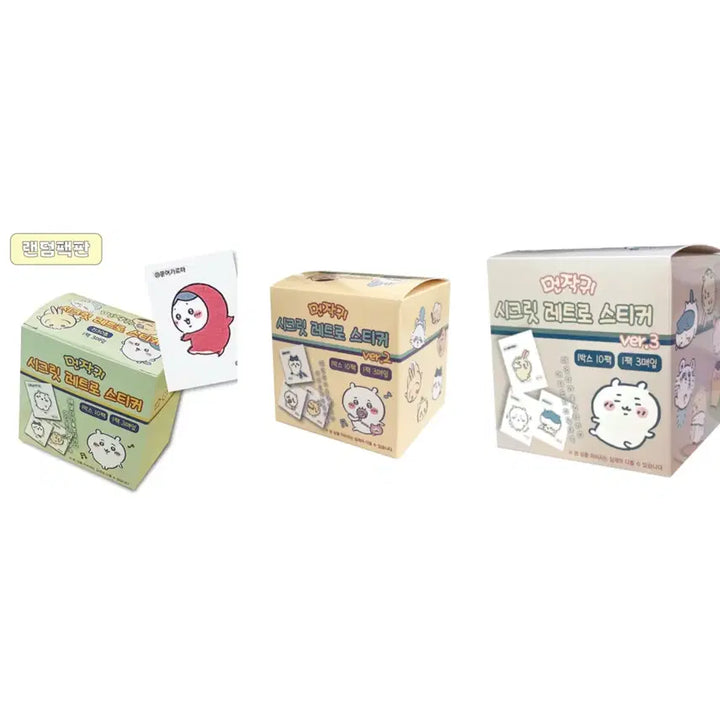 [BUNJANG] Yearly Stationery Random Retro Sticker Pouch (3 Stickers per Pack) / 먼작귀 띠부실 1팩 3개입 랜덤 레트로 스티커 띠부띠부씰 연도문구