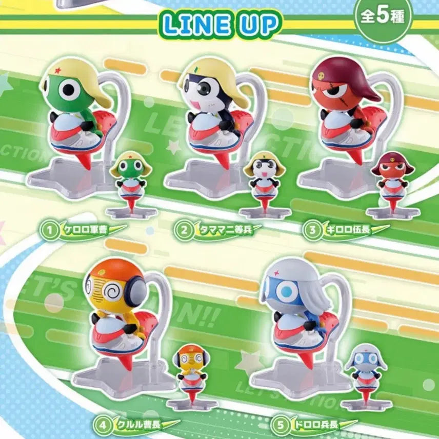 [BUNJANG] Keroro Action Flight Gacha Goods Figures: Keroro, Tamama, Giroro, Kururu, Dororo / 케로로 액션플라이트 가챠 굿즈 피규어 케로로 타마마 기로로 쿠루루 도로로