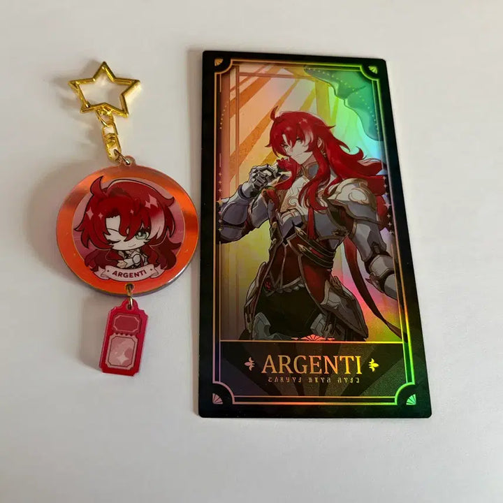 [BUNJANG] Honkai: Star Rail Bu-eo Chicken Collaboration Charms &amp; 1st Anniversary Photocard - Argenti / 스타레일 붕스 부어치킨 키링+1주년 포카 아젠티