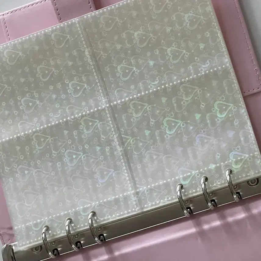 [BUNJANG] Pink Macaron Photocard Binder + Heart Single-Sided Pages (20) / 핑크 마카롱 포카 바인더 + 하트 단면 속지(20장)