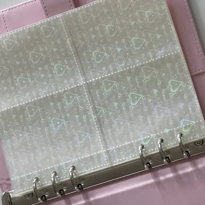 [BUNJANG] Pink Macaron Photocard Binder + Heart Single-Sided Pages (20) / 핑크 마카롱 포카 바인더 + 하트 단면 속지(20장)