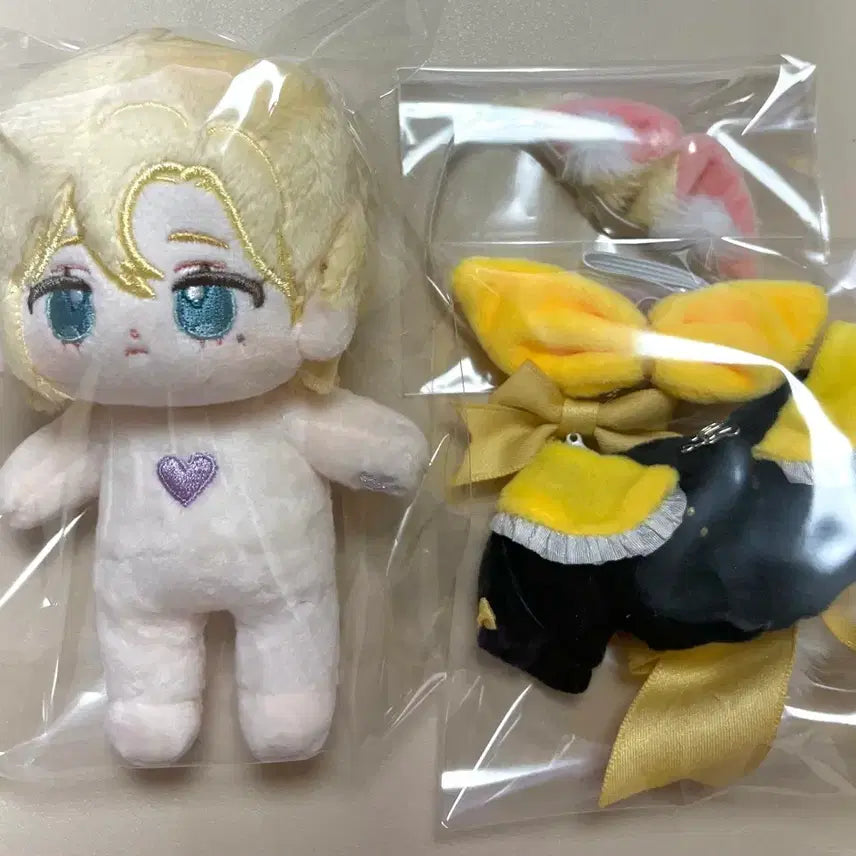 [BUNJANG] PLAVE Noah Character Plush + Baby Ribbon Yellow / 플레이브 차카니 노아 속성 솜깅+ 베베리본 노랑