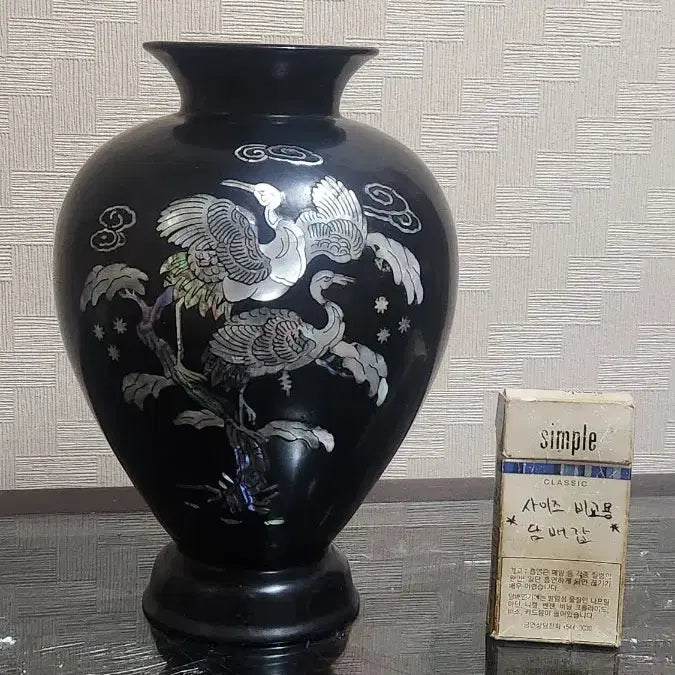[BUNJANG] Korean Celadon Mother-of-Pearl Vase / 국산 운학문 자개화병