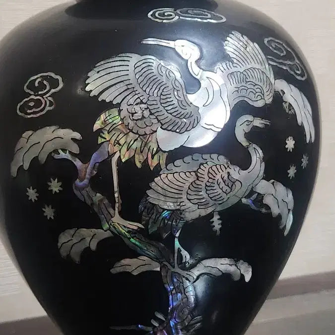 [BUNJANG] Korean Celadon Mother-of-Pearl Vase / 국산 운학문 자개화병