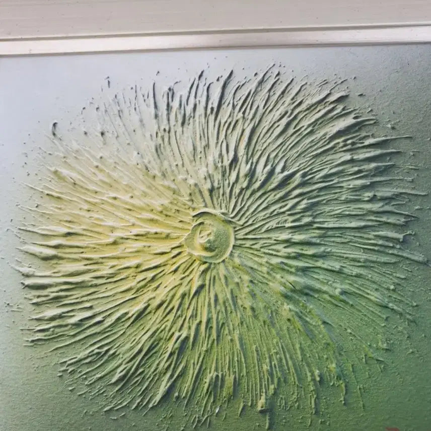 [BUNJANG] JANG Artist Signed 3D Textured Abstract Original Painting with Antique Frame / 엔틱/빈티지] JANG 작가 친필 사인 3D 입체 텍스처 추상화 (35*30cm)