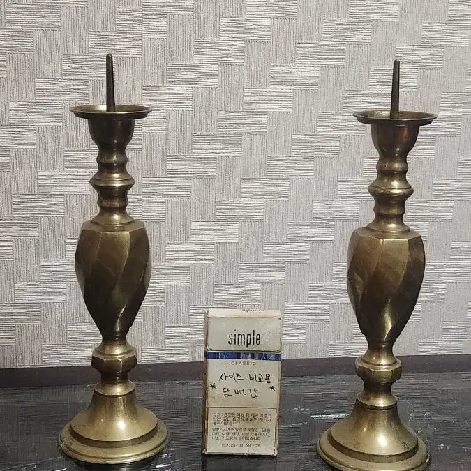 [BUNJANG] Vintage Brass Candlestick Pair / 빈티지 놋쇠촛대 한쌍