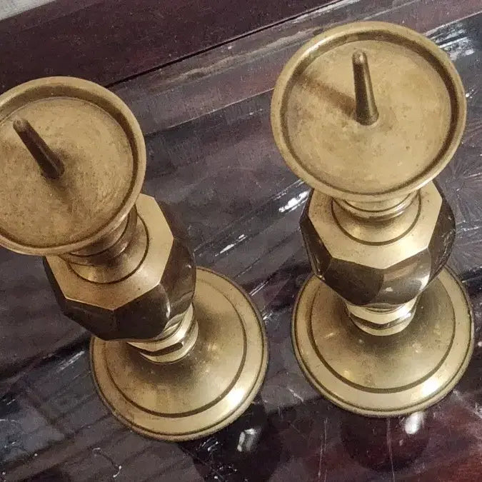 [BUNJANG] Vintage Brass Candlestick Pair / 빈티지 놋쇠촛대 한쌍