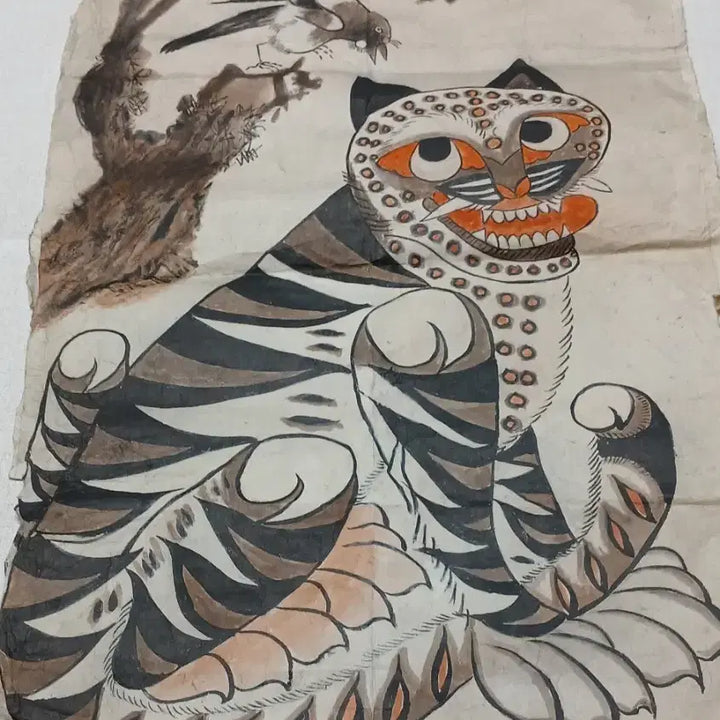 [BUNJANG] Joseon Dynasty Folk Painting - Magpie and Tiger / 조선후기~근대추정 민화까치호랑이