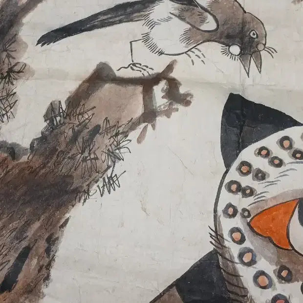 [BUNJANG] Joseon Dynasty Folk Painting - Magpie and Tiger / 조선후기~근대추정 민화까치호랑이