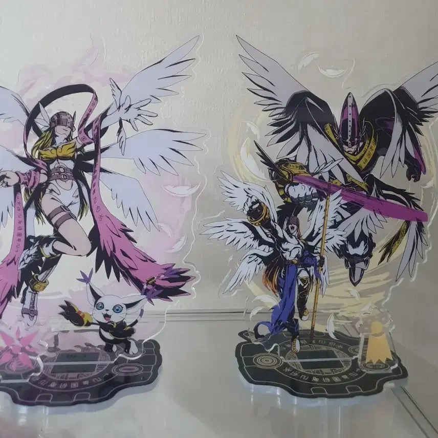 [BUNJANG] Digimon Angemon &amp; Angewomon Acrylic Stand Bundle Set / [일괄]디지몬 어드벤처 워그레이몬, 메탈가루몬, 엔젤몬, 엔젤우몬 아크릴스탠드