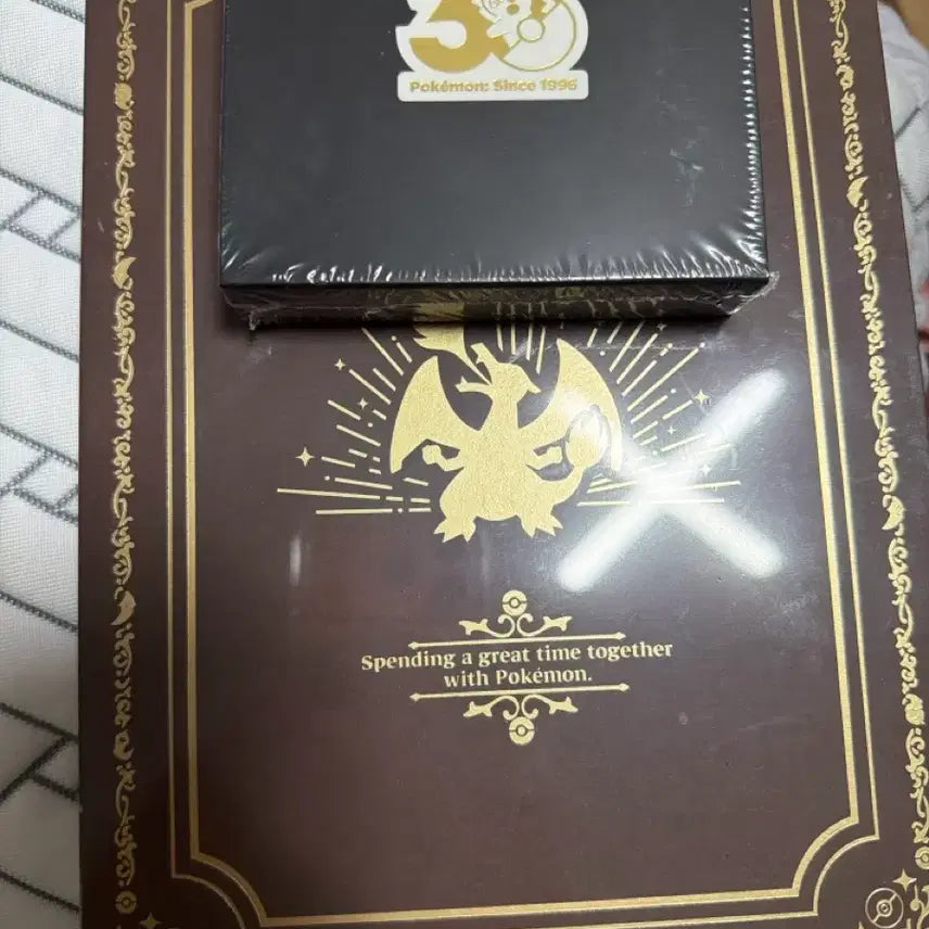 [BUNJANG] Pokemon Store 30th Anniversary Badge &amp; Charizard Premium Leather Notebook / 포켓몬 스토어 (포스온) 30주년 뱃지 8월달+ 리자몽 프리미엄 가죽 노트