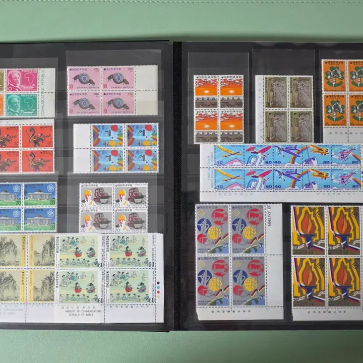[BUNJANG] Korean Stamp Block Collection Album - 155 Varieties / (우표) 한국 블럭우표 모음앨범 / 155종