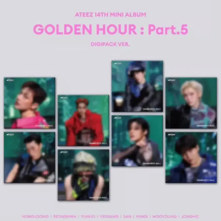 [BUNJANG] ATEEZ 14th Mini Album Golden Hour Part.5 Digipack 8-Set / 에이티즈 14집 미니앨범 골든아워 파트5 디지팩 8장 셋트