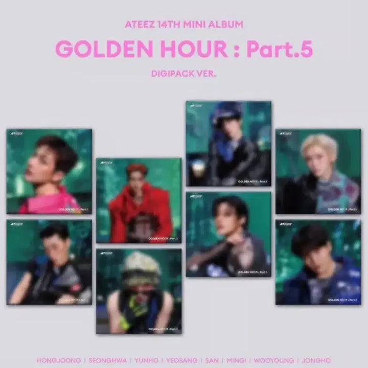 [BUNJANG] ATEEZ 14th Mini Album Golden Hour Part.5 Digipack 8-Set / 에이티즈 14집 미니앨범 골든아워 파트5 디지팩 8장 셋트