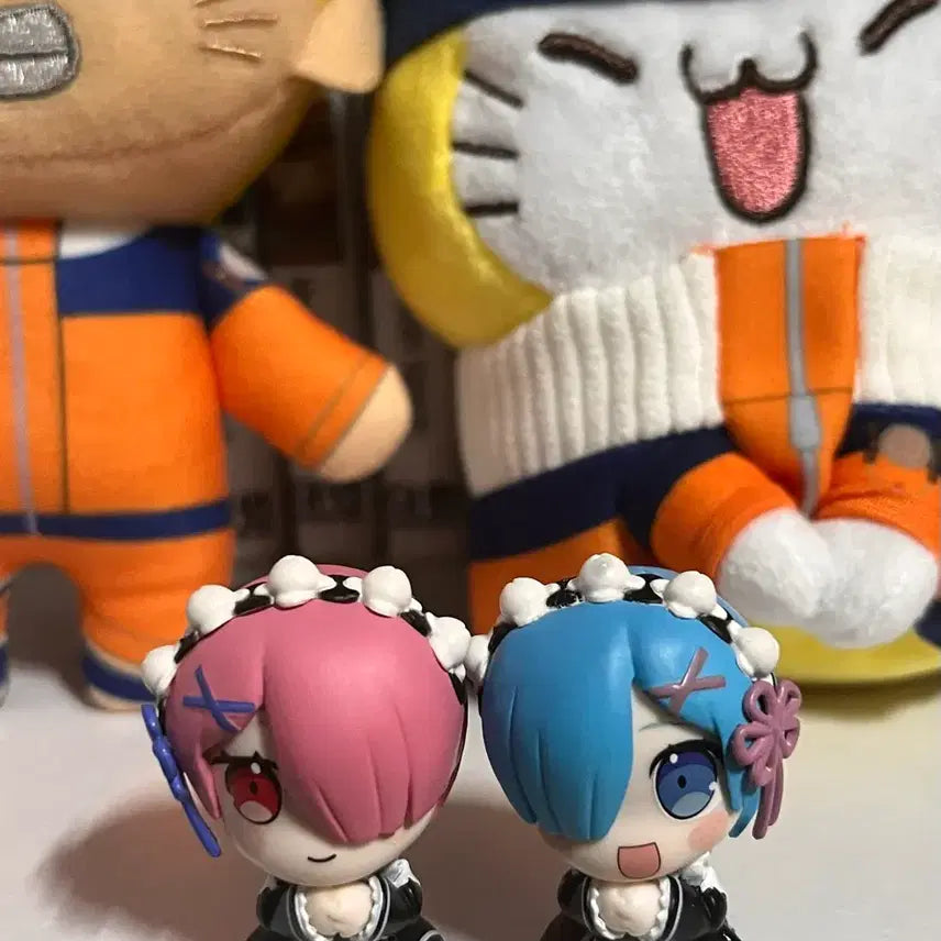 [BUNJANG] Re:Zero Ram &amp; Rem Mini Figure Bundle Set / 리제로) 람,렘 미니 피규어 일괄