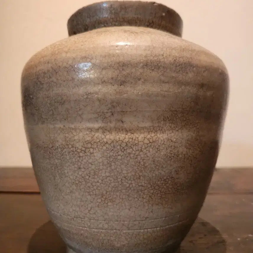 [BUNJANG] Antique Folk Song Style White Porcelain Jar with Patina / [고태미 철철] 세월의 땟물이 짜글짜글한 비정형 민요 백자호