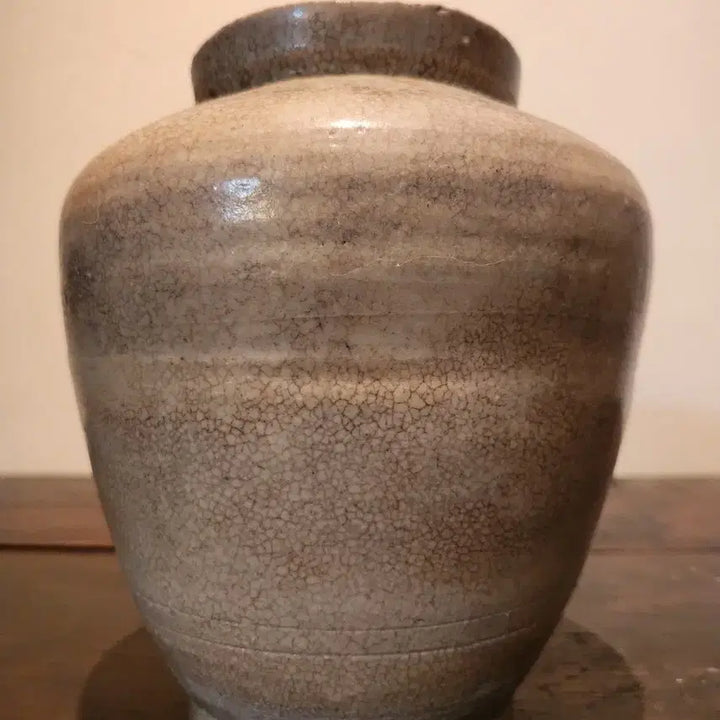 [BUNJANG] Antique Folk Song Style White Porcelain Jar with Patina / [고태미 철철] 세월의 땟물이 짜글짜글한 비정형 민요 백자호