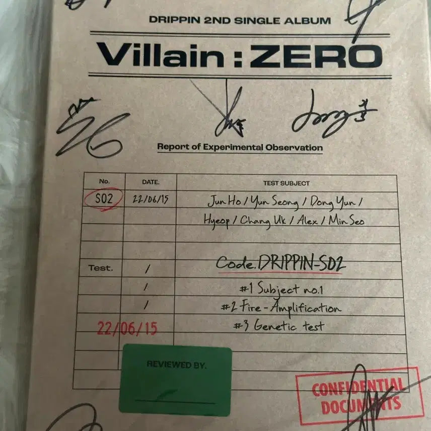 [BUNJANG] DRIPPIN Autographed 2nd Single Album Villain:ZERO / 드리핀 친필 싸인 앨범