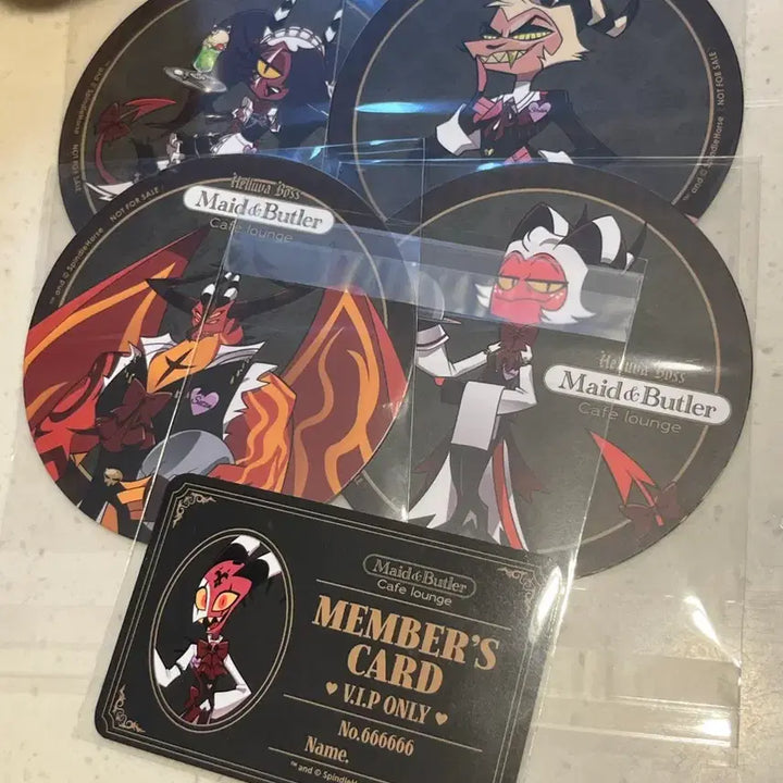 [BUNJANG] Helluva Boss Cafe Collaboration Special - Member Card &amp; Coaster Bundle Set (11 pcs) / 11장 일괄 ) 헬루바 보스 애니메이트 잠실 콜라보 카페 특전 코스터 멤버스카드 마몬 셀리메이 글리츠 글램 목시 블리츠 사탄 스트라이커