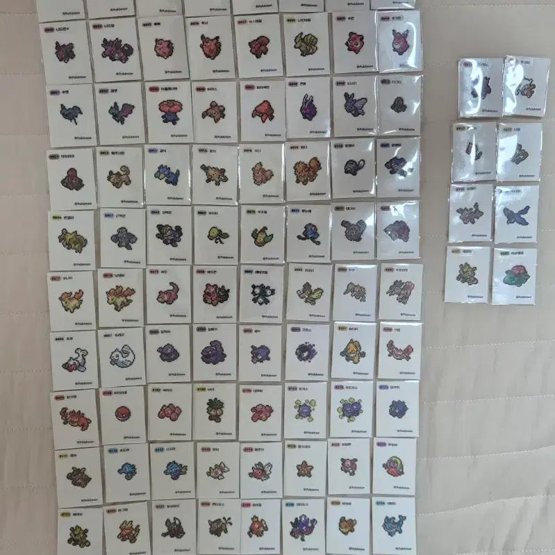 [BUNJANG] Pokemon Stick Seal Pixel Art 108 Types Bundle Set / 포켓몬 띠부씰 픽셀 108종 일괄 판매.
