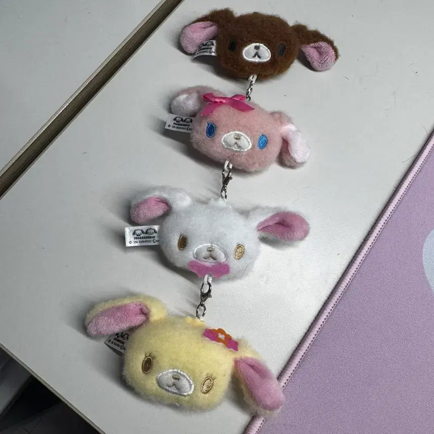 [BUNJANG] Sugar Bunny Chain Gacha Full Set Keychain (Kurousa, Shirousa) Classic Doll Pouch Mejirushi Sanrio / 슈가바니즈 줄줄이 가챠 키링 풀셋 쿠로우사 시로우사 고전 인형 파우치 메지루시 산리오