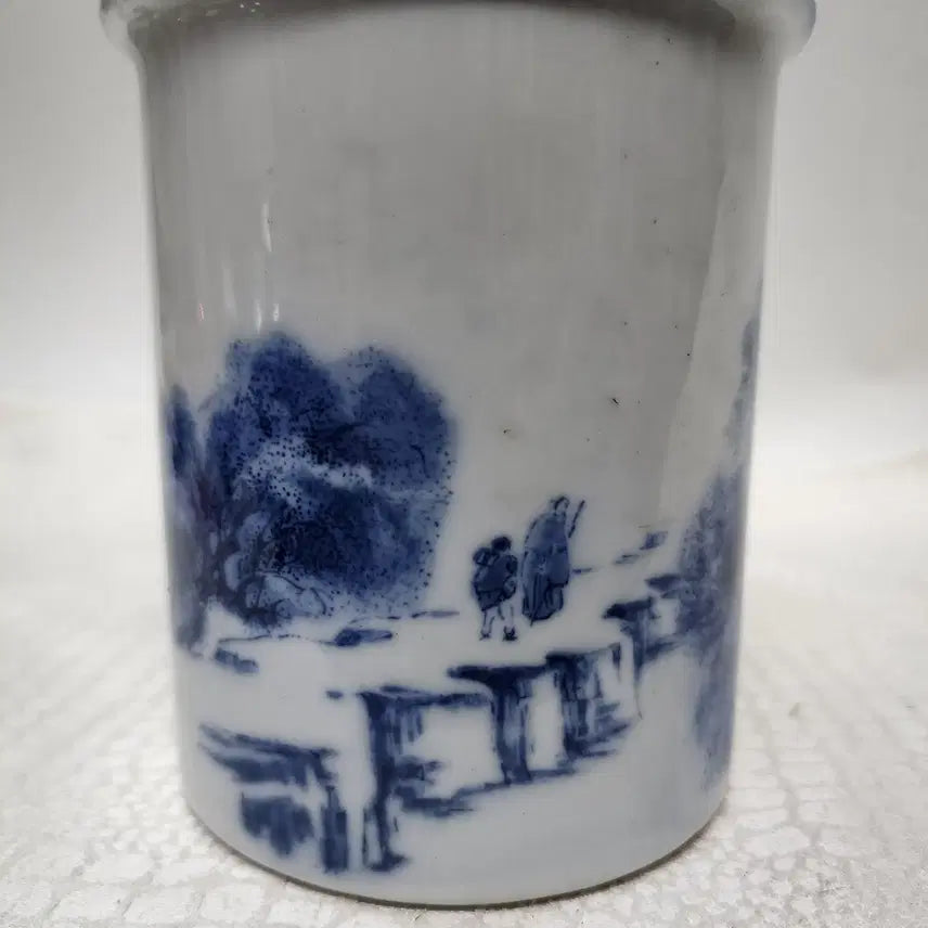 [BUNJANG] Blue-and-White Porcelain Brush Holder Calligraphy Set / 청화백자 도자기 필통 붓글씨 서예도구 붓통