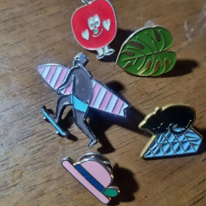 [BUNJANG] Metal Pin Badge Eco Bag Bundle Set / 핀 뱃지 에코백 뱃지 일괄 금속 뱃지