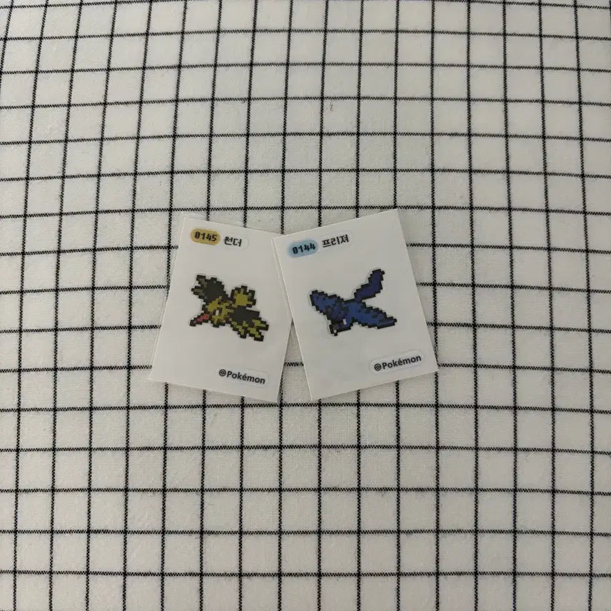 [BUNJANG] Pokemon Pixel Stickers - Zapdos, Articuno / 포켓몬 픽셀 띠부씰 썬더 프리져