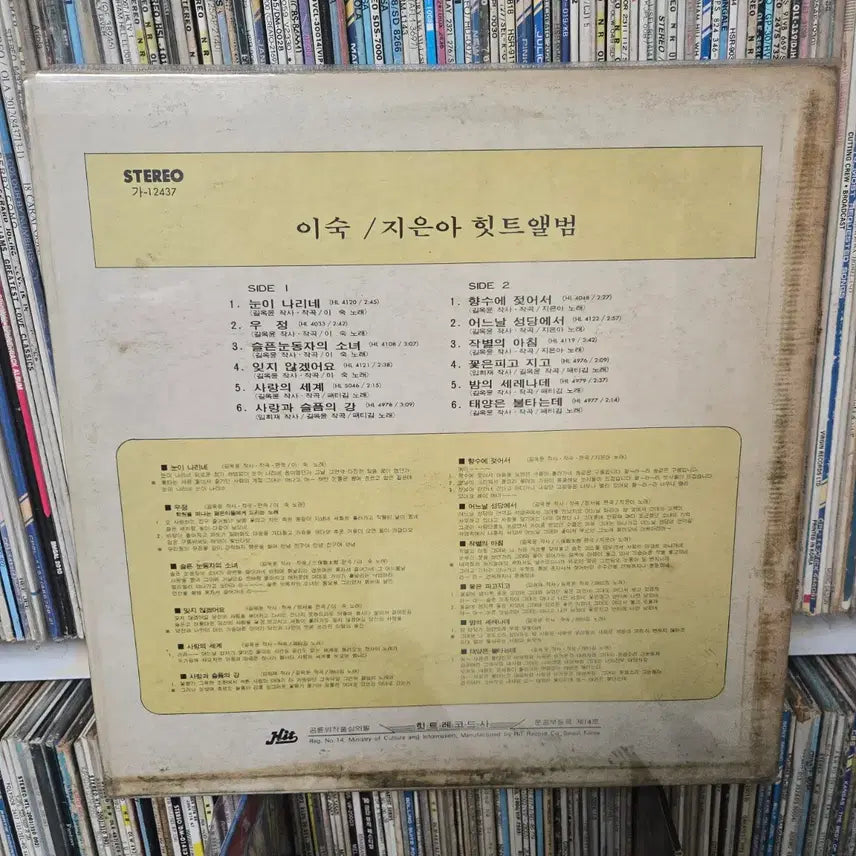 [BUNJANG] Lee Sook / Ji Eun-ah Hit Songs Collection LP / 이숙/지은아  lp판 히트곡모음