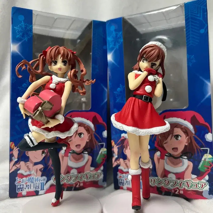 [BUNJANG] A Certain Scientific Railgun Misaka Mikoto &amp; Shirai Kuroko Santa Figure Set / 어과초 어마금 미사카 미코토 시라이 쿠로코 산타 피규어
