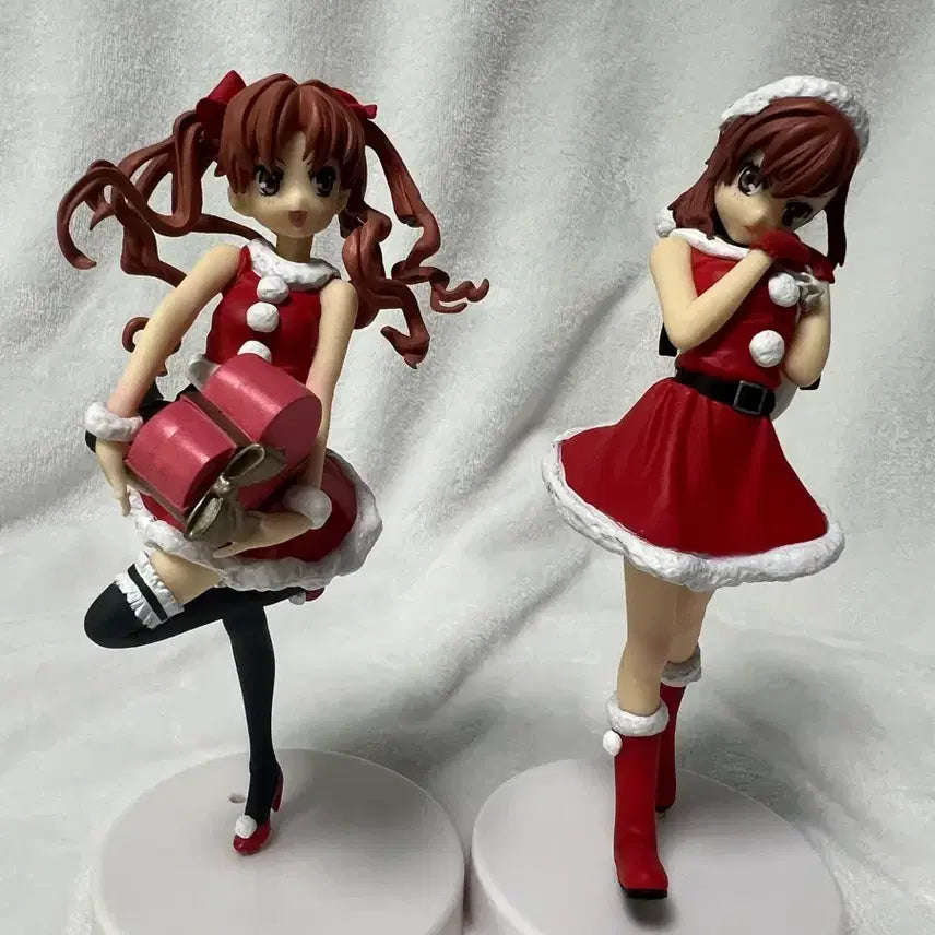 [BUNJANG] A Certain Scientific Railgun Misaka Mikoto &amp; Shirai Kuroko Santa Figure Set / 어과초 어마금 미사카 미코토 시라이 쿠로코 산타 피규어