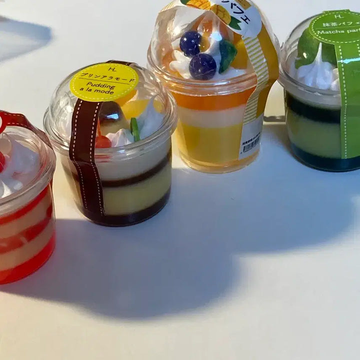 [BUNJANG] Pudding Gacha Set (Caramel, Strawberry, Matcha, Mango) 4종 Bundle / 4종 푸딩 가챠 세트 카라멜 딸기 말차 망고 푸딩 케이크 가챠 아라모드 4종 일괄