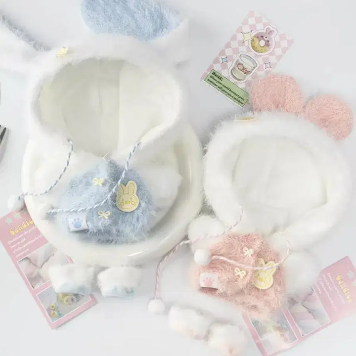 [BUNJANG] Bundle Set 10cm Rabbit Plush Doll Clothes &amp; Socks / (일괄) 누이 털 토끼 인형 인형옷 의상 양도 판매 10cm 10깅