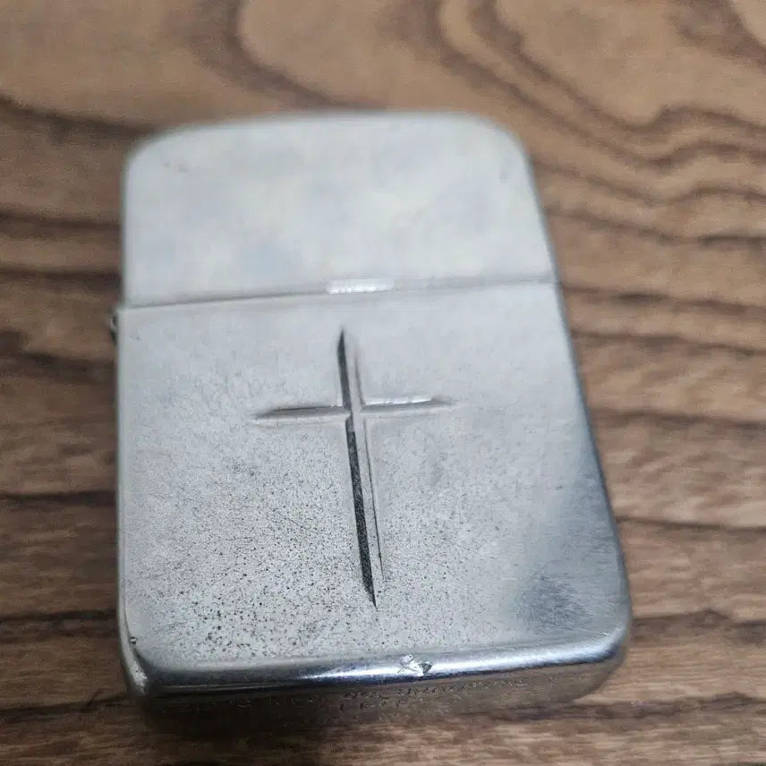 [BUNJANG] Zippo Lighter Cross Engraved Silver / 지포  크로스 각인 실버