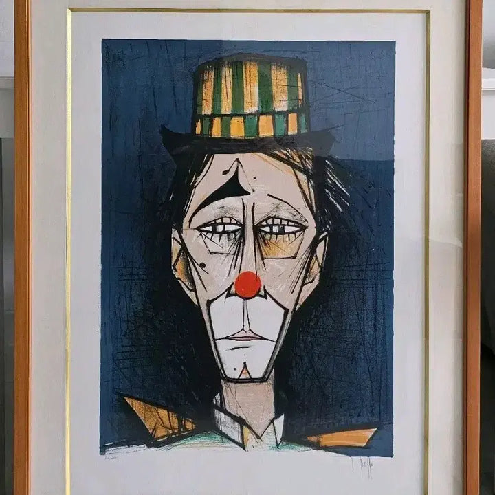 [BUNJANG] V. Beffa Clown on a Blue Background Lithograph (1975) - Limited Edition 65/250 / V. 베파(V. Beffa)-푸른 배경위의 광대 [석판화]