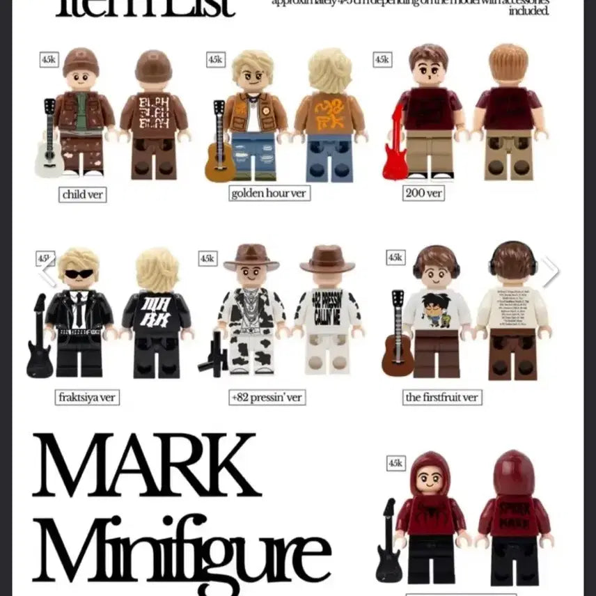 [BUNJANG] Mark Lego Minifigure 7 Types Set Sealed / 마크 레고 미니 피규어 7종세트 미개봉