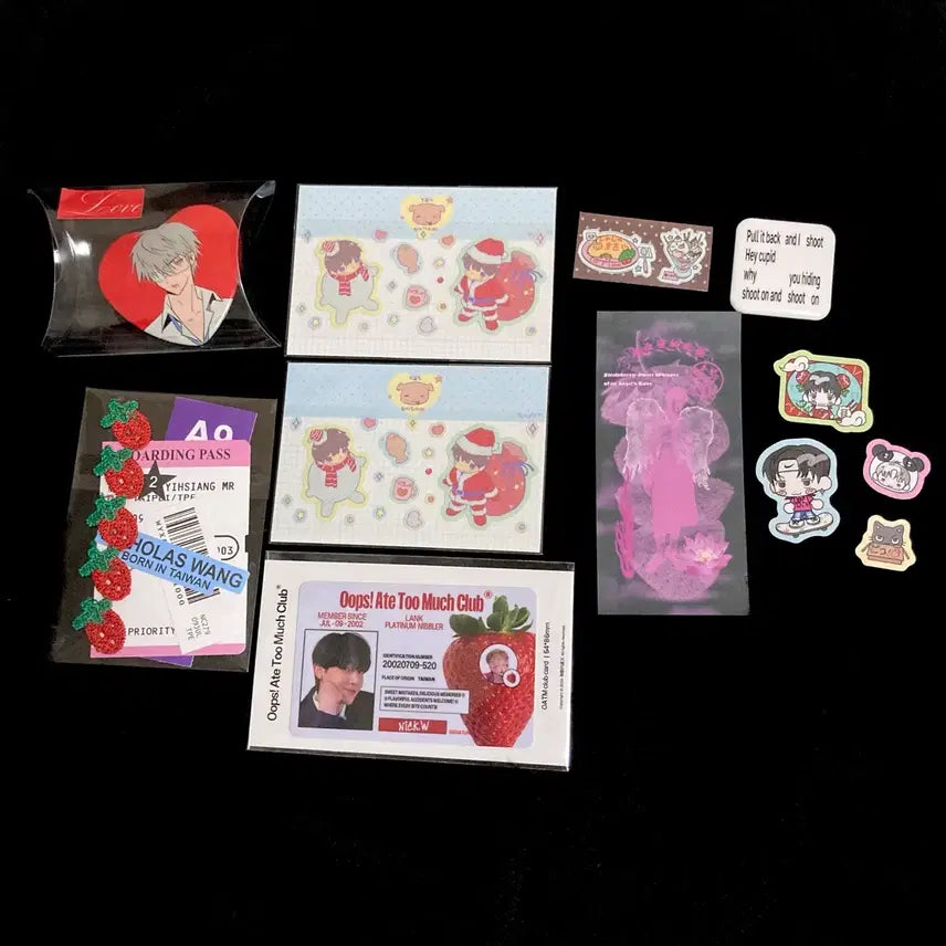 [BUNJANG] ENHYPEN Ni-ki Nicholaus Sticker Bundle Set / 앤팀 니콜라스 회원증 핀버튼 뱃지 의주 스티커 ndyj님 nu님 yug님 육님 조각스티커