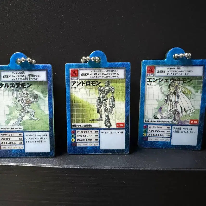 [BUNJANG] Digimon Card Gacha Keychain Bundle Set (MetalEtemon, Andromon, Angewomon) / 디지몬 카드 가챠 키링 (메탈에테몬/안드로몬/엔젤우몬, 일괄