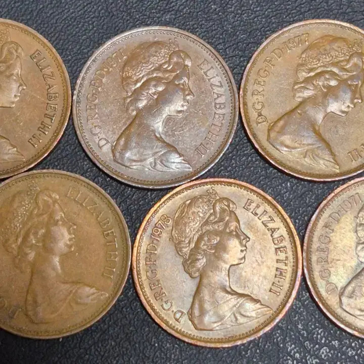 [BUNJANG] United Kingdom Queen Elizabeth II New Pence Coin Set (1971, 1977, 1978) / 영국 엘리자베스 2세 뉴펜스.1971/1977/1978년. 주화