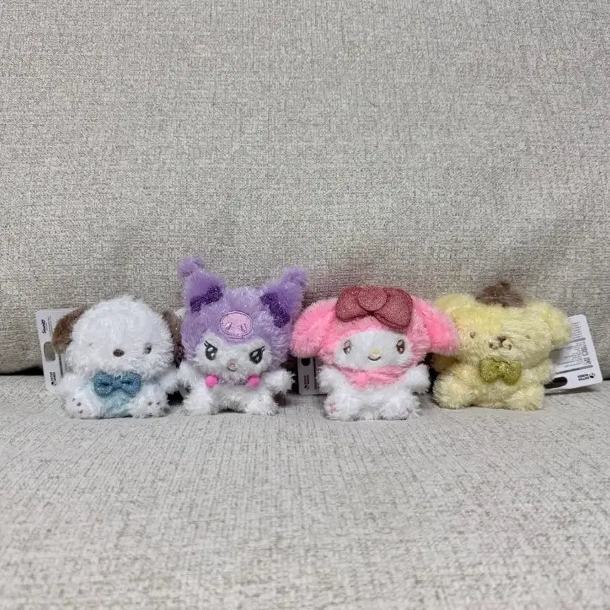 [BUNJANG] Sanrio Pochacco, Kuromi, My Melody, Pompompurin Sparkling Pastel Keychain Doll / 정품 산리오 포차코 쿠로미 마이멜로디 폼폼푸린 반짝 파스텔 키링 인형