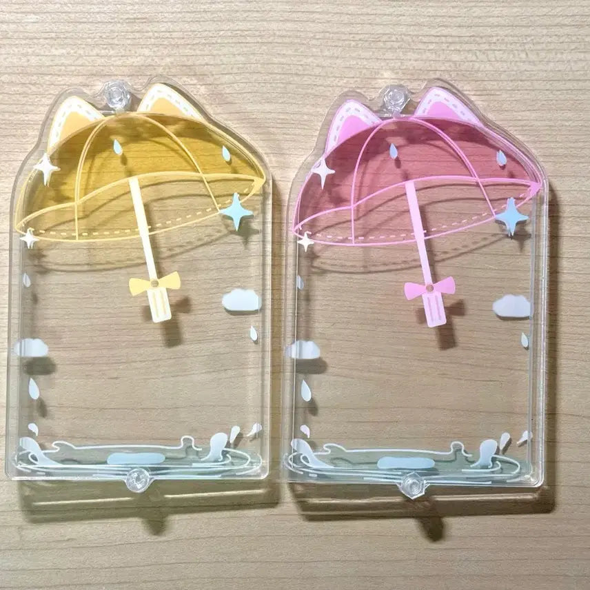 [BUNJANG] Cat Acrylic Photocard Holder Yellow Pink / 고양이 아크릴 포카홀더 탑꾸 탑로더 노랑 핑크