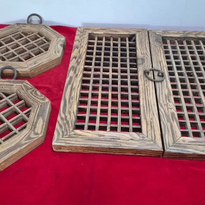 [BUNJANG] Antique Traditional Wooden Door Panels (Set of 4) / 고제 문