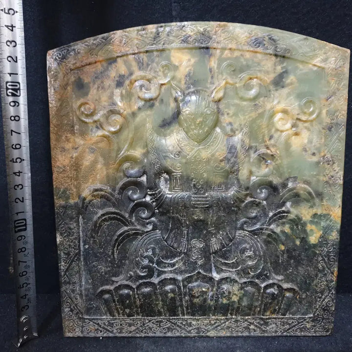 [BUNJANG] Hwajjeonok Yongwang Celadon Jade Plate / (수원만물)화전옥 용왕모습의 고옥 옥판
