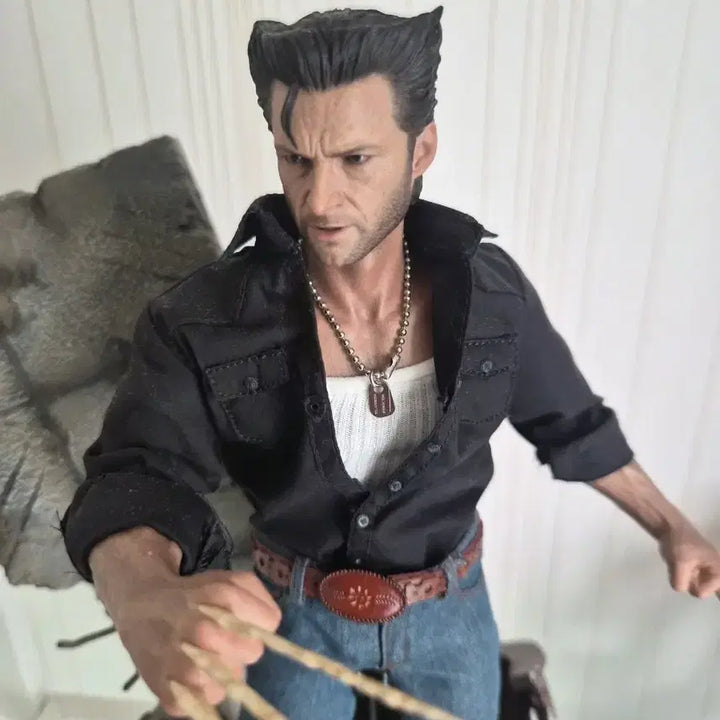 [BUNJANG] Hot Toys Wolverine Figure with Custom Dog Tag Necklace / 울버린 핫토이 피규어 (박스있음)and 커스텀 군번줄 목걸이