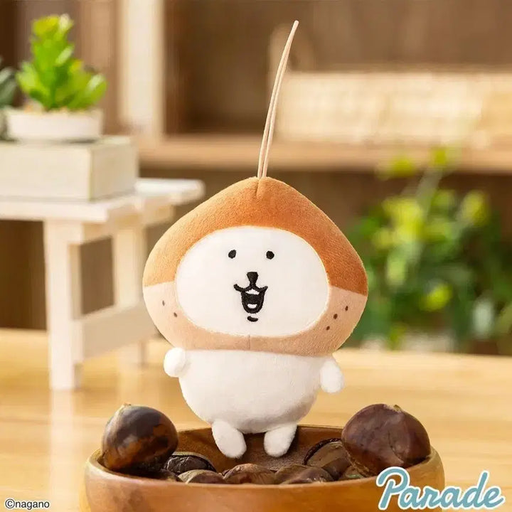 [BUNJANG] Parade Nagano Joke Bear "Shall We Eat Night" Mascot Plush Keychain / [새상품] 퍼레이드 나가노 농담곰 먹어볼까 밤 마스코트 인형 키링